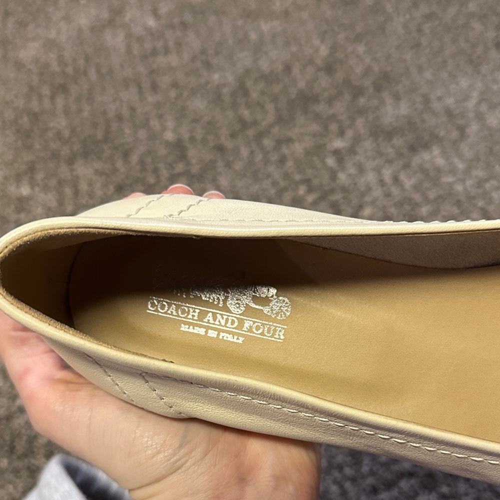 Coach Elegant Cream Loafers - Picture 2 of 5